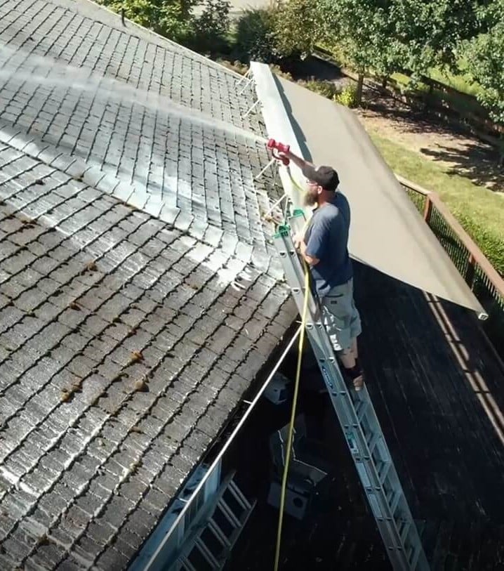 Roof washing